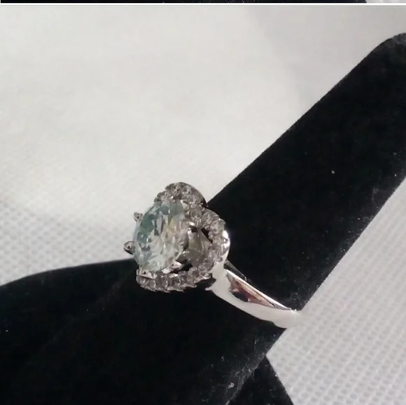 Heart Shaped Empire Set 2 Carat Moissanite Diamond Ring Size 6.5 925 SS - Picture 2 of 4